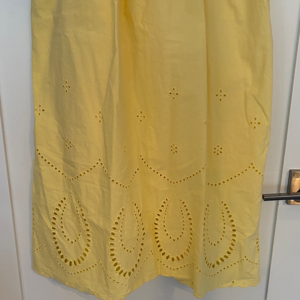 Yellow Maxi Sundress with Eyelet Hem - Women Dresses Midi/Maxi - Picture 2 of 3